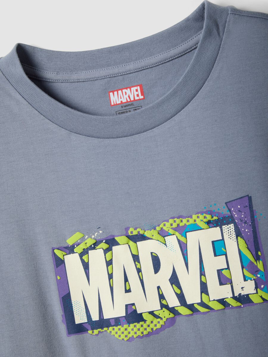 Pigiama in puro cotone grigio da ragazzo regular fit con stampa Marvel_2