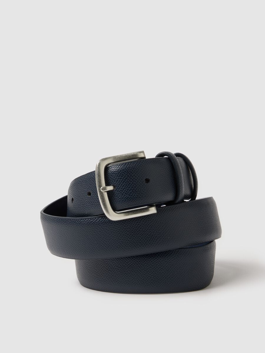 Blue belt with metal buckle_2