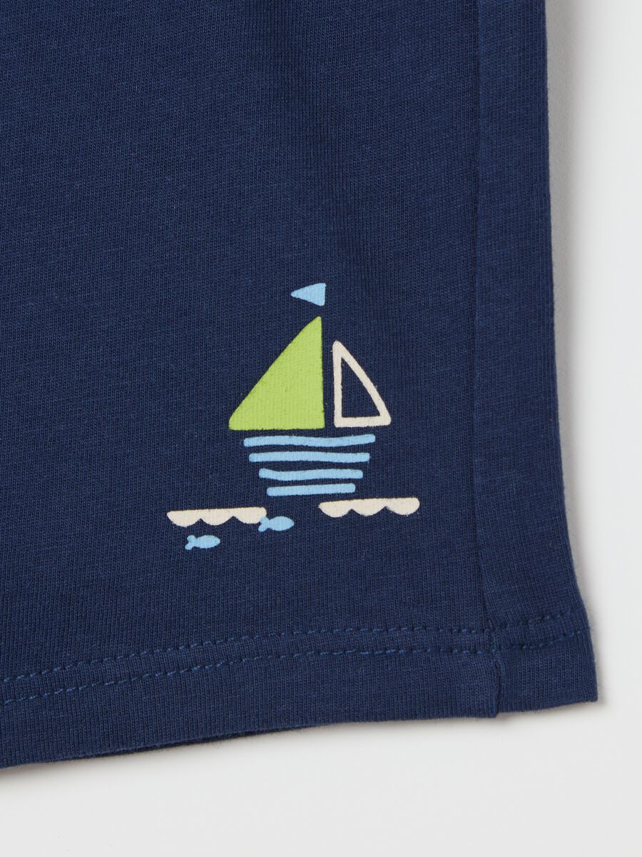 Blue cotton shorts for newborns Fagottino_2