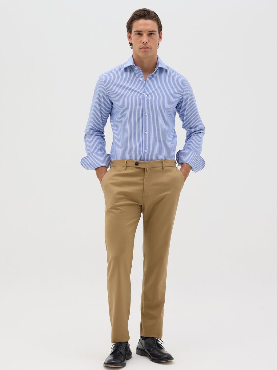 Beige slim-fit chino trousers_0