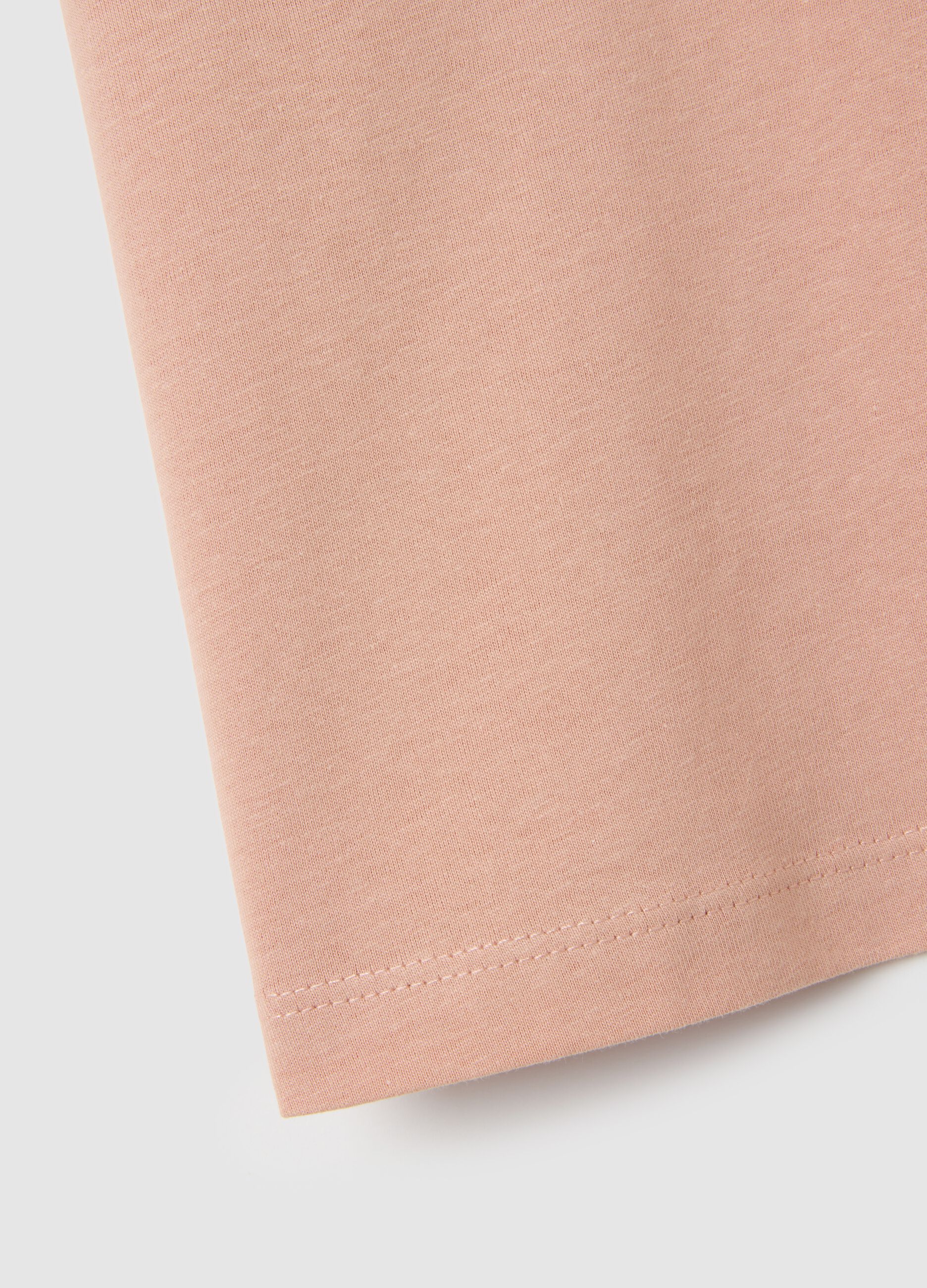 Girls' Pink Pure Cotton T-shirt Regular Fit with Print