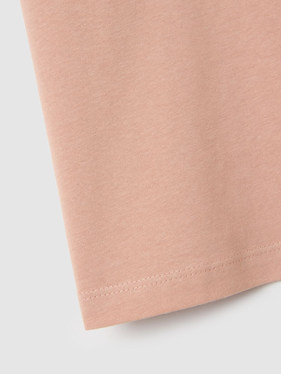 Girls' Pink Pure Cotton T-shirt Regular Fit with Print_3