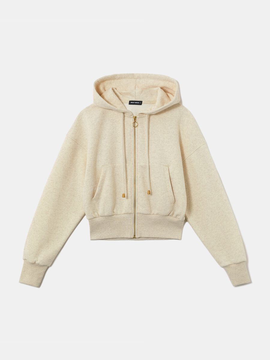 Crop sweatshirt with hood and zip_3