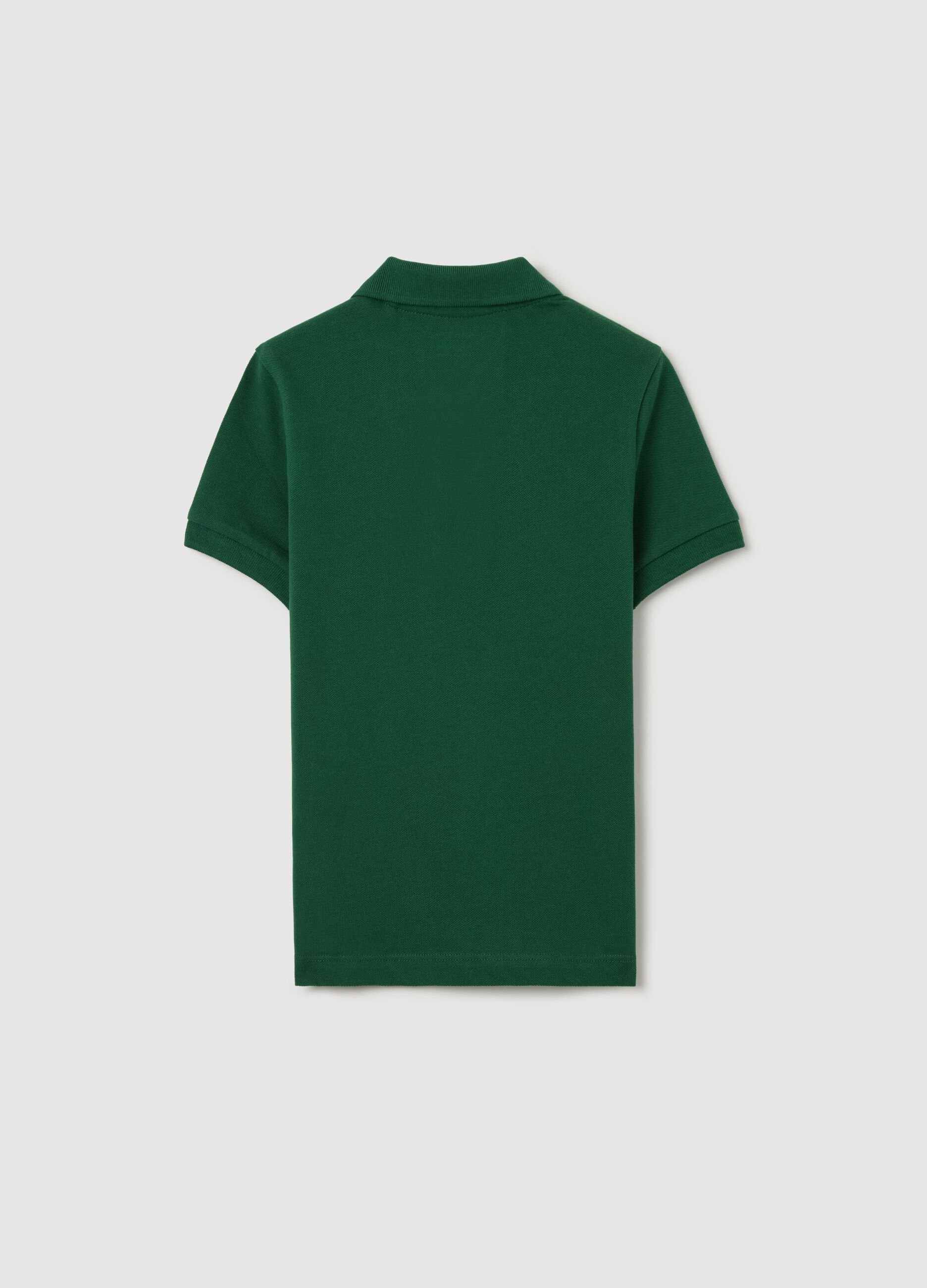 Essential green polo shirt in organic cotton