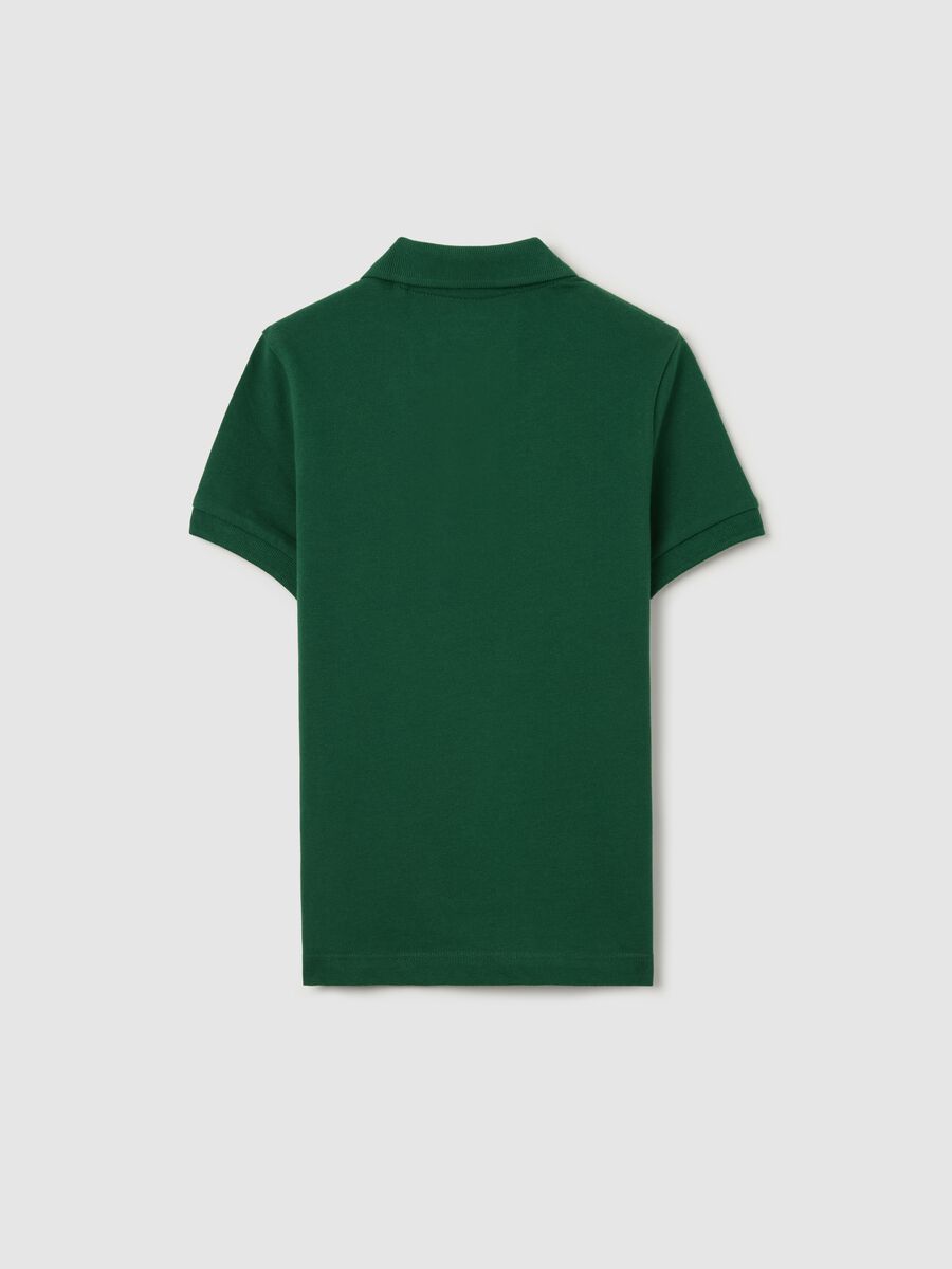 Essential green polo shirt in organic cotton_1