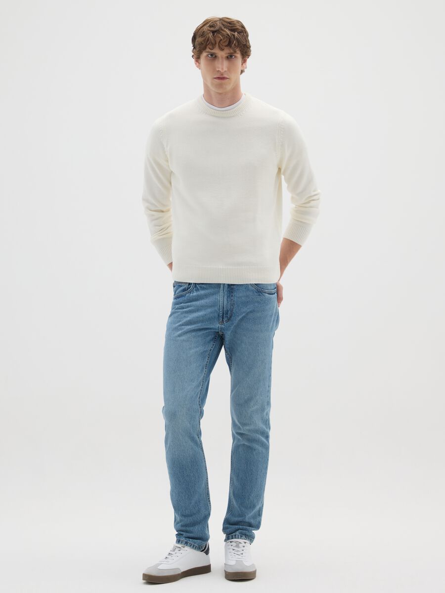 White Regular Fit Jumper_1