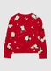 Girls' pure cotton red sweatshirt with penguins, regular fit_1