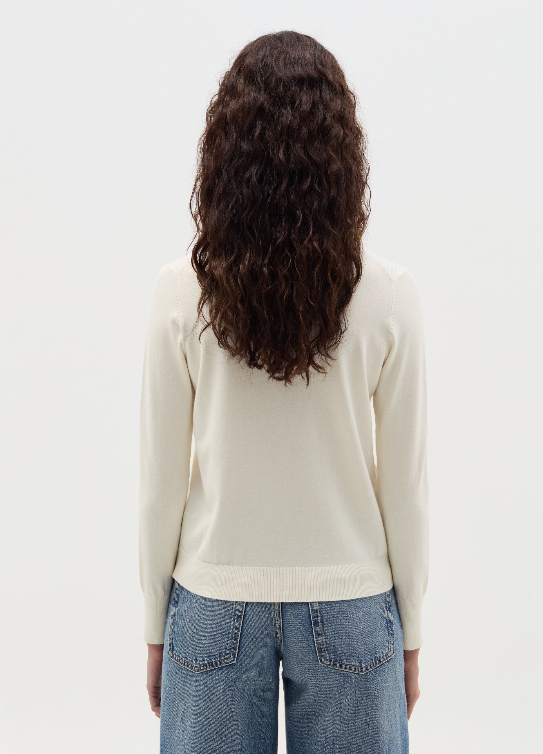 Cardigan with round neckline