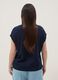 Short-sleeve pure cotton blue V-neck regular fit T-shirt_3