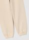 Girls' regular fit beige pure cotton trousers_3