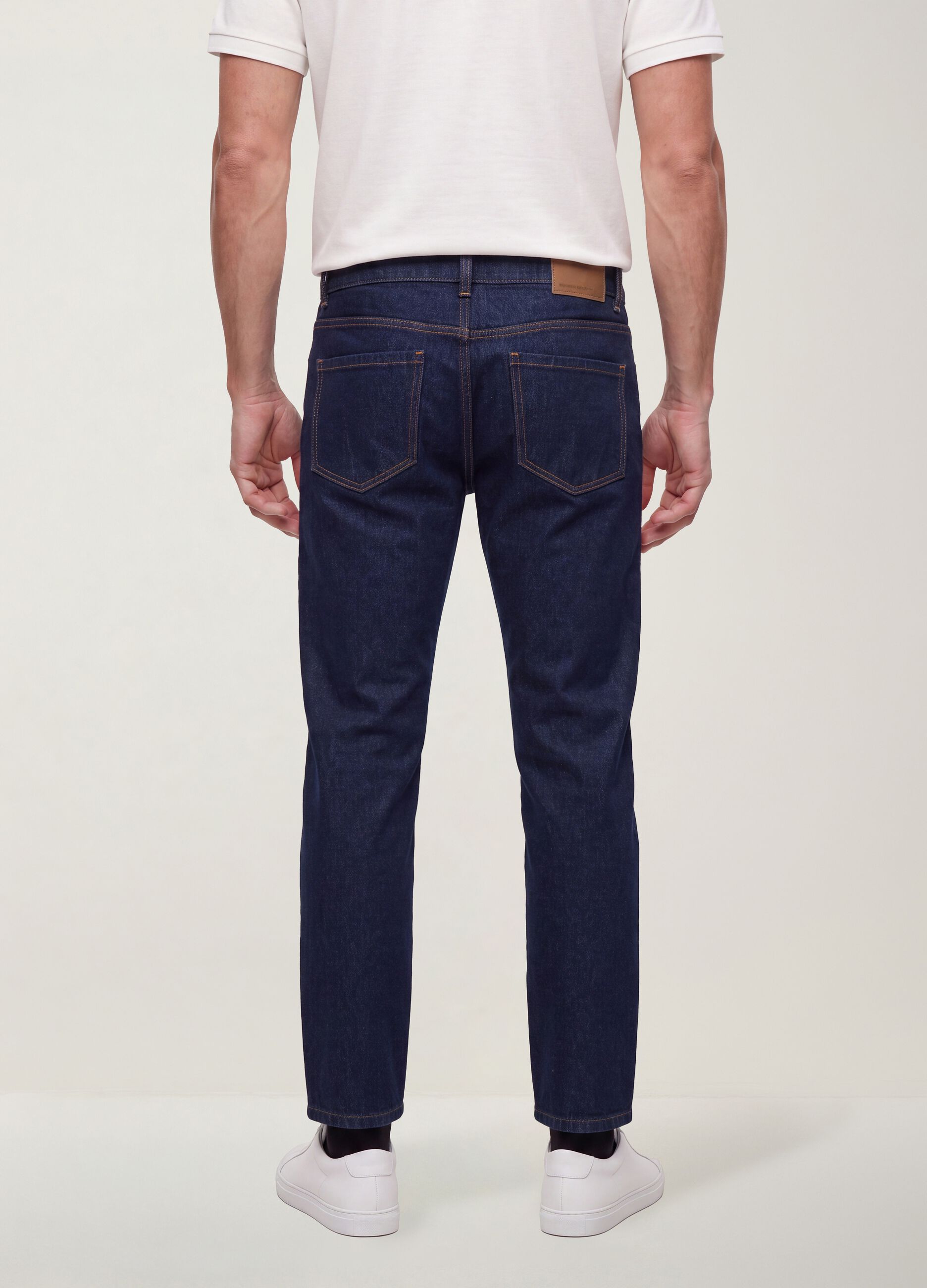 Pure cotton denim jeans, regular tapered fit