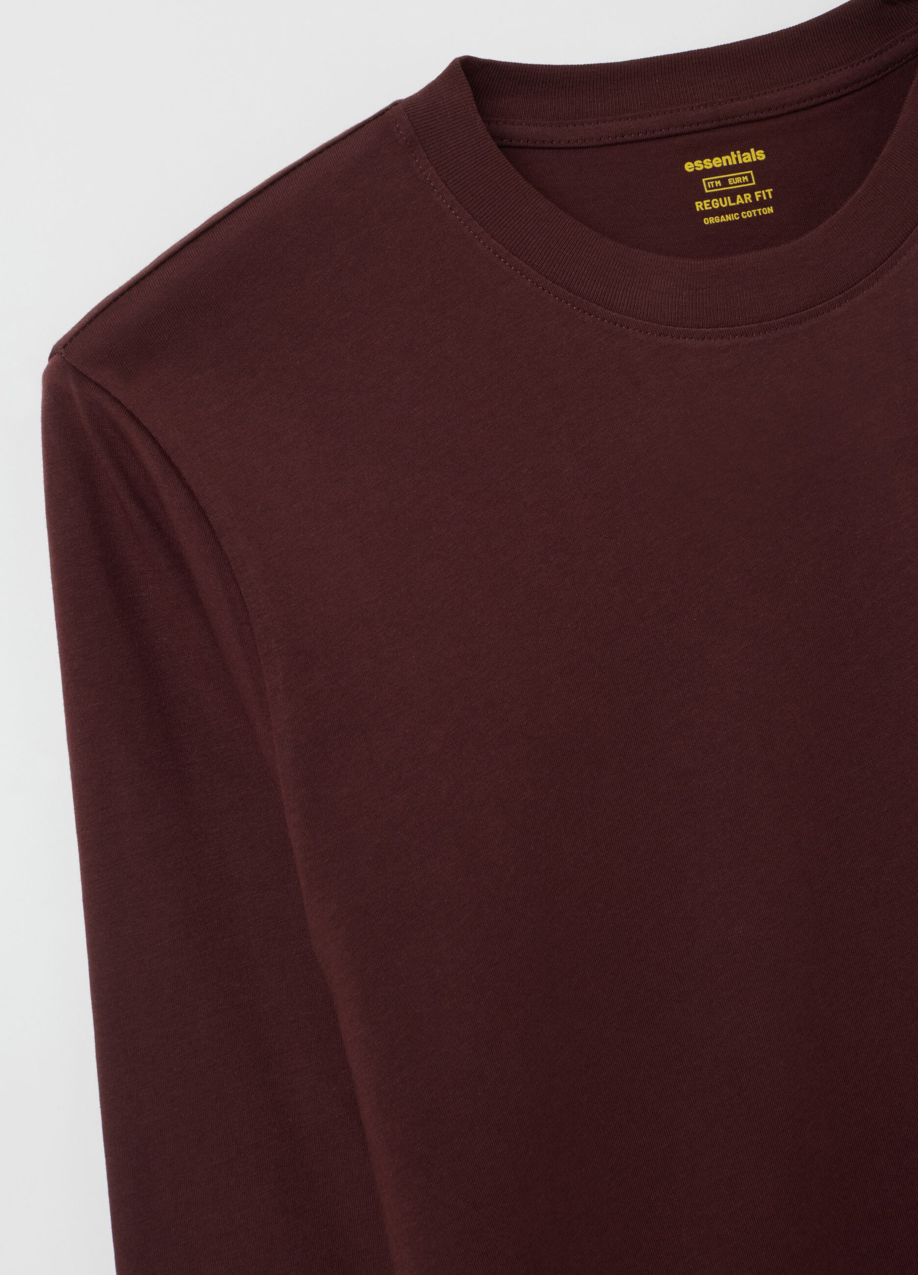 Maglia in puro cotone marrone regular fit