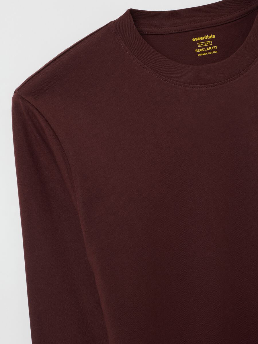 Maglia in puro cotone marrone regular fit_1