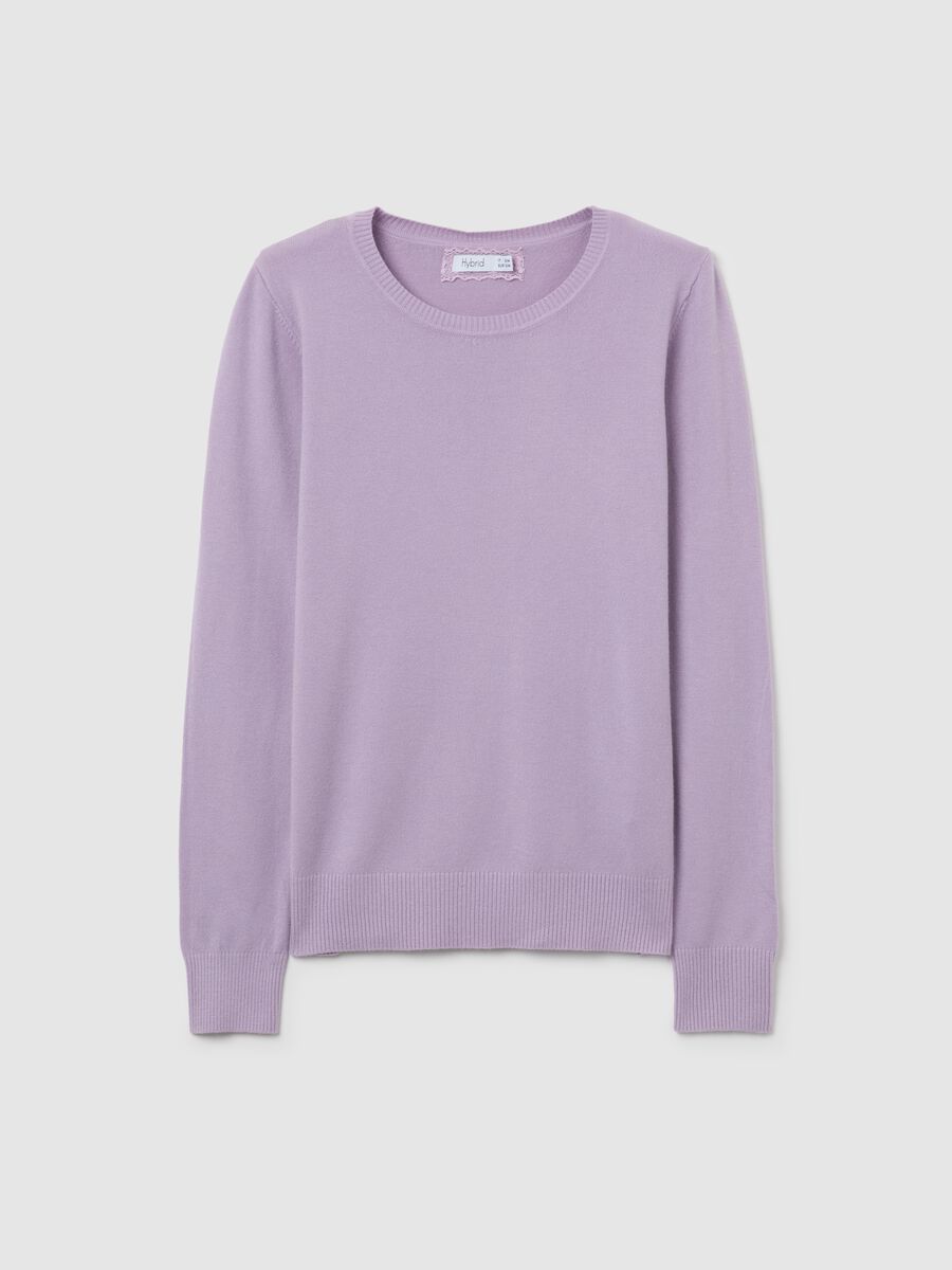 Maglia girocollo lilla con maniche lunghe_0