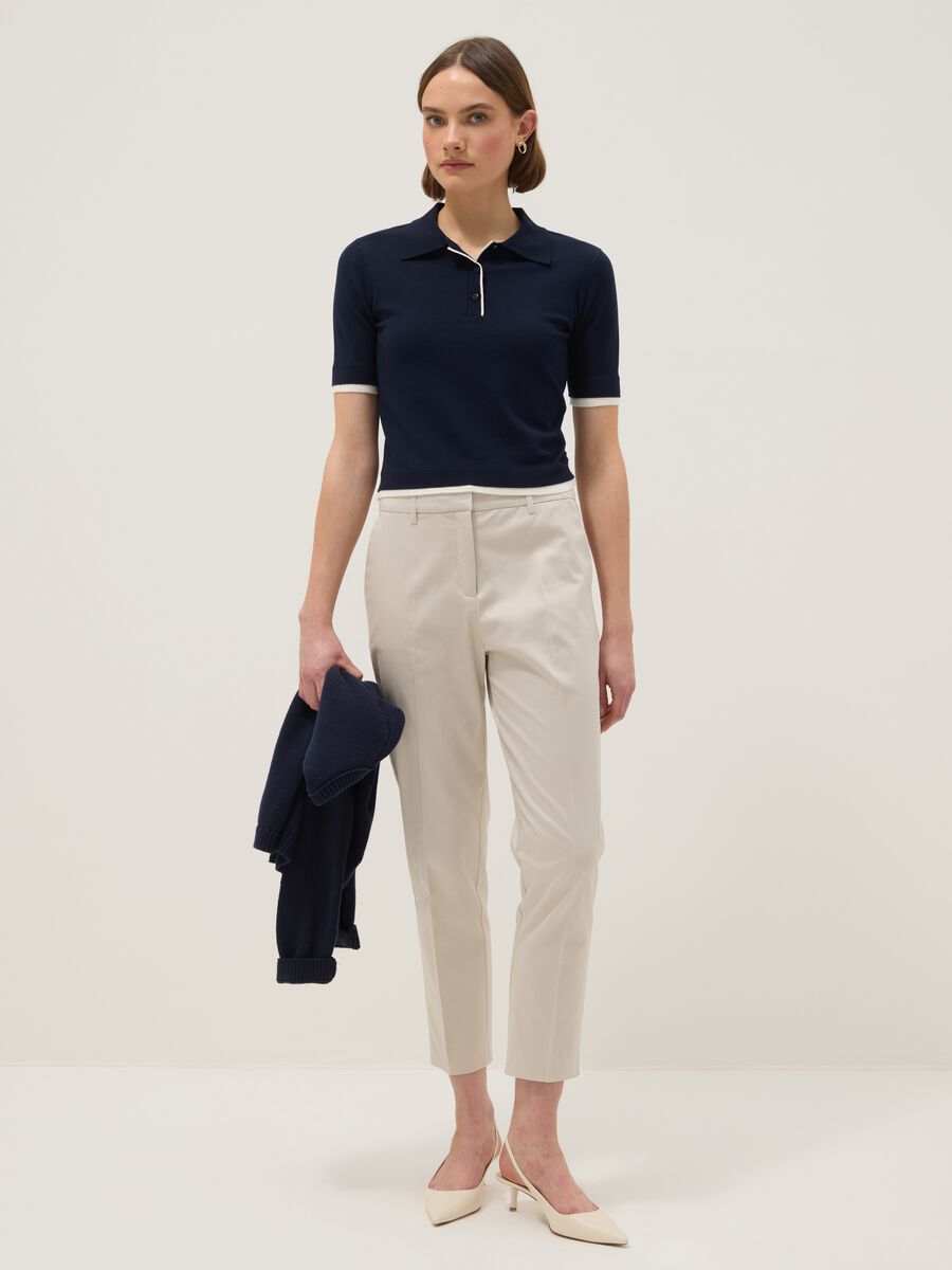 Polo in misto viscosa blu regular fit_1