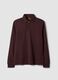 Men&rsquo;s brown long-sleeve stretch cotton polo shirt, regular fit_0