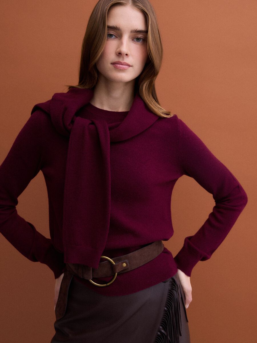 Red pure wool crew-neck jumper_1