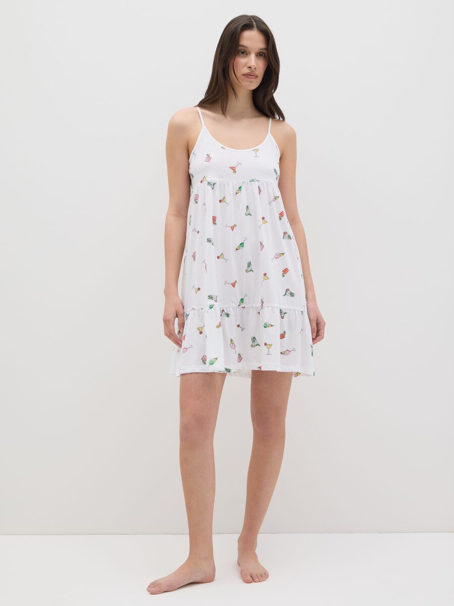 Women's Long Dress in Pure White Cotton_0