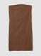 Brown stretch cotton midi dress_0