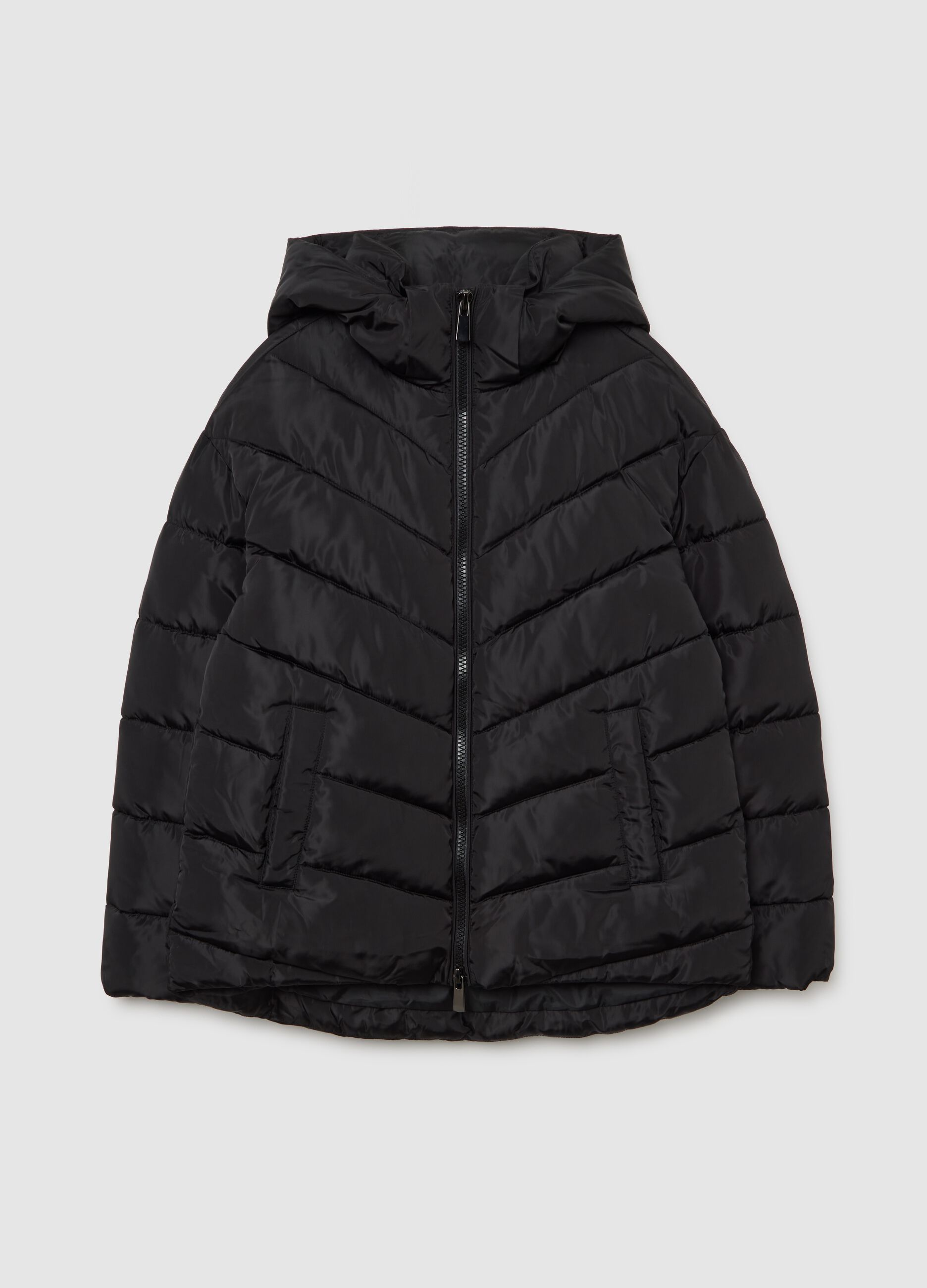 Black quilted jacket regular fit