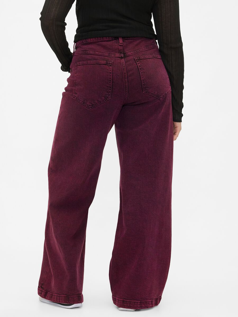 Purple wide-leg trousers in stretch cotton_5