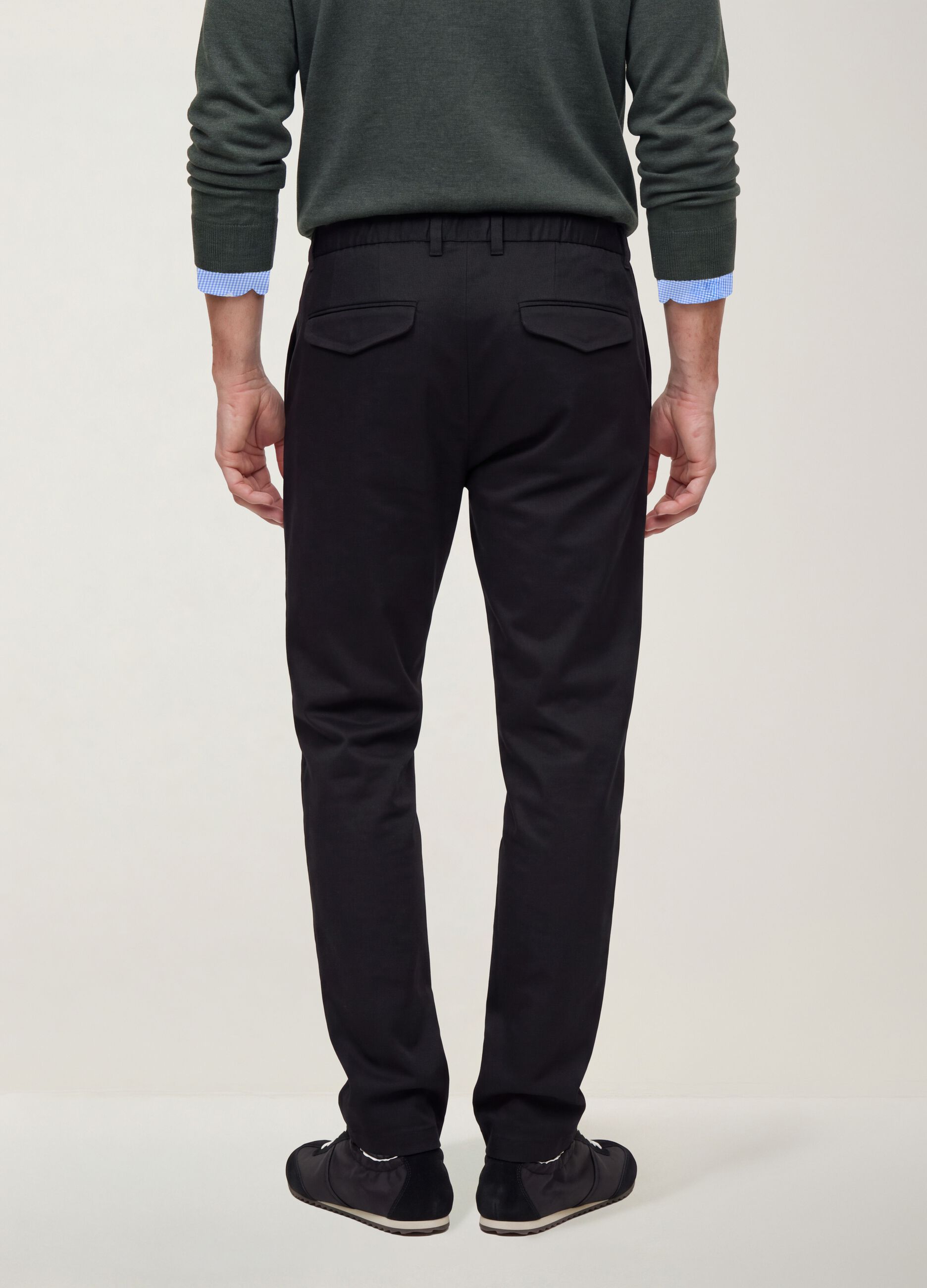 Grey slim-fit stretch twill chino trousers