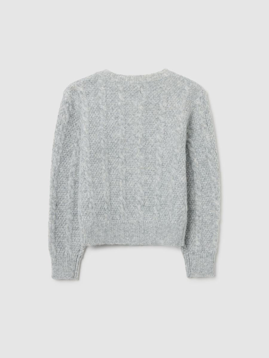 Cardigan da bambina grigio regular fit con bottoni_1