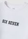 White pure cotton T-shirt with Six Seven prints, regular fit_1