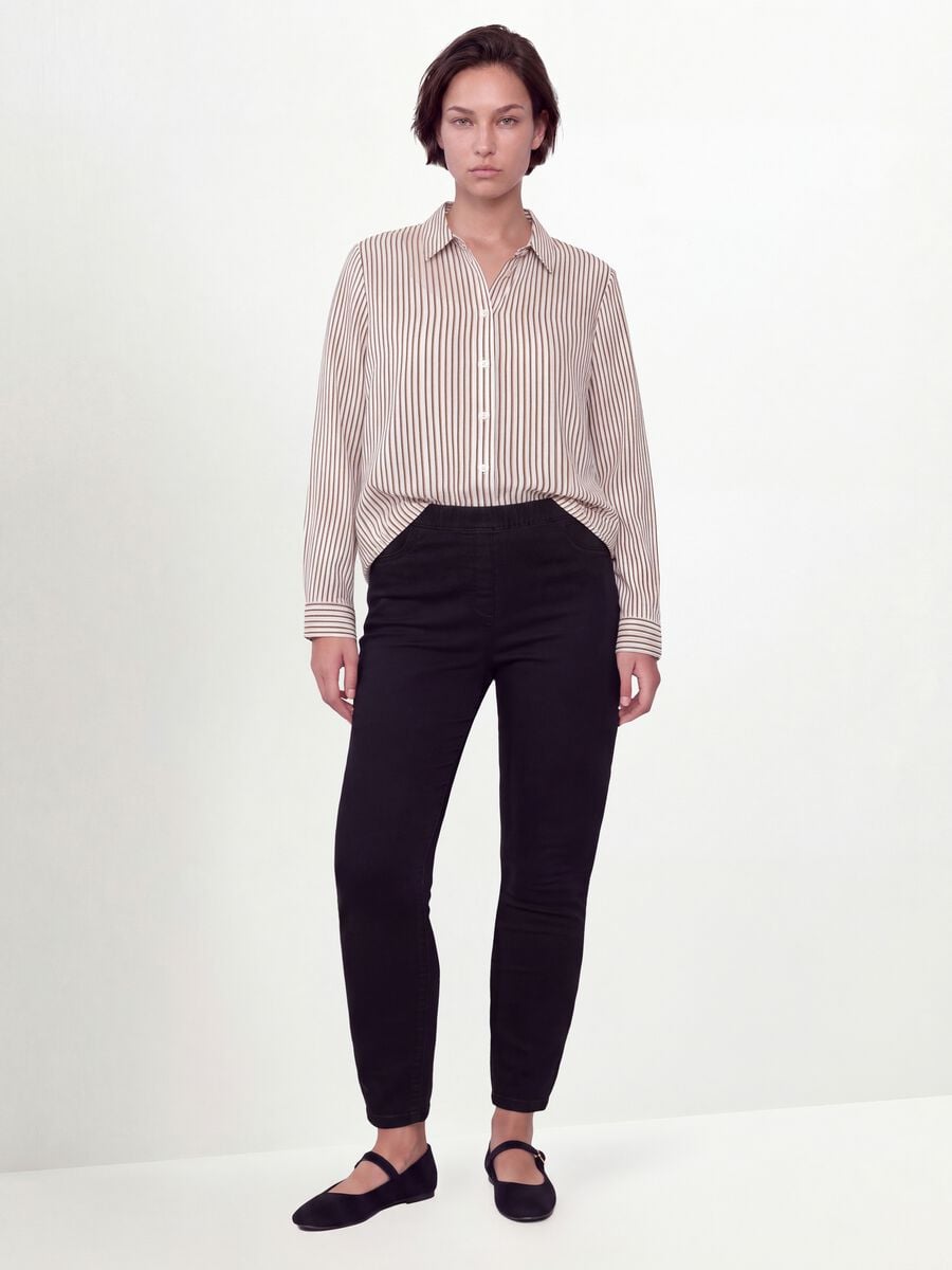 Jeggings neri skinny in cotone e viscosa elasticizzata_0