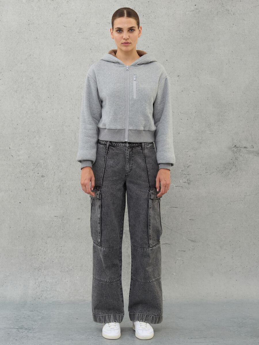 Teddy Zip Hoodie Grey Mélange_4