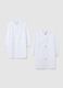 Girls' School Smock in White Cotton Blend with Buttons_0