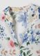 White pure cotton dress with floral print and V-neck, oversized fit_5