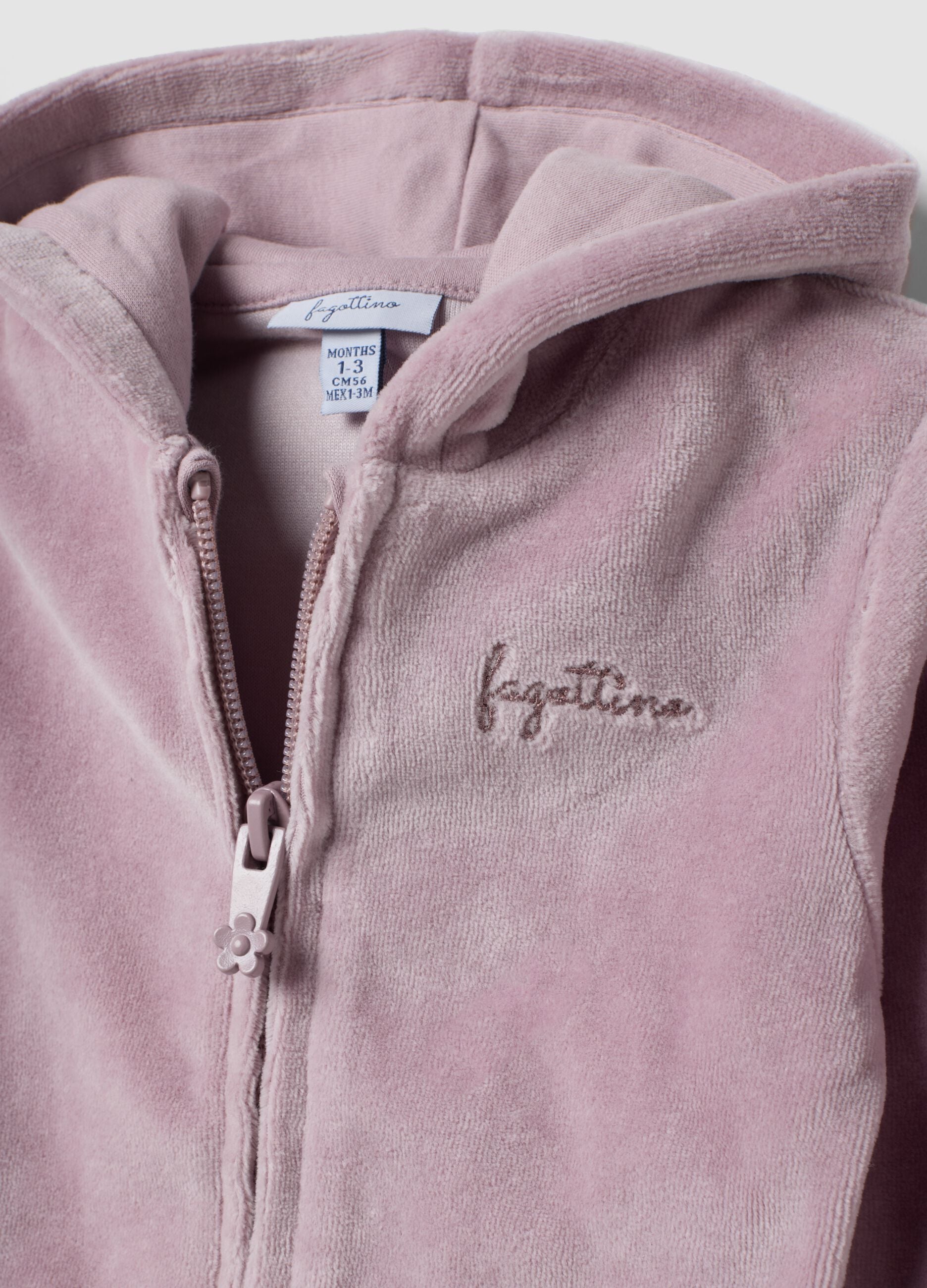 Pink organic cotton-blend hoodie and joggers set
