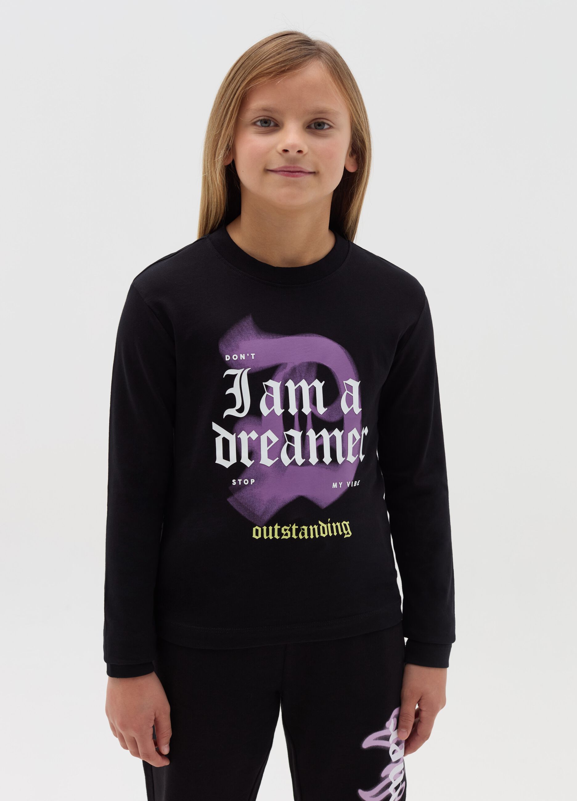 Long-sleeved T-shirt with print