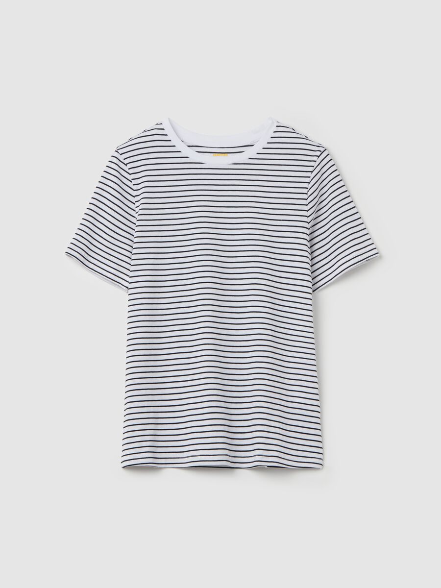 Essential cotton T-shirt with thin stripes_4