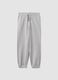 Grey pure organic cotton jogger trousers for boys, relaxed fit_0