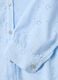 Light Blue Broderie Cotton Shirt with Mandarin Collar, Regular Fit_5