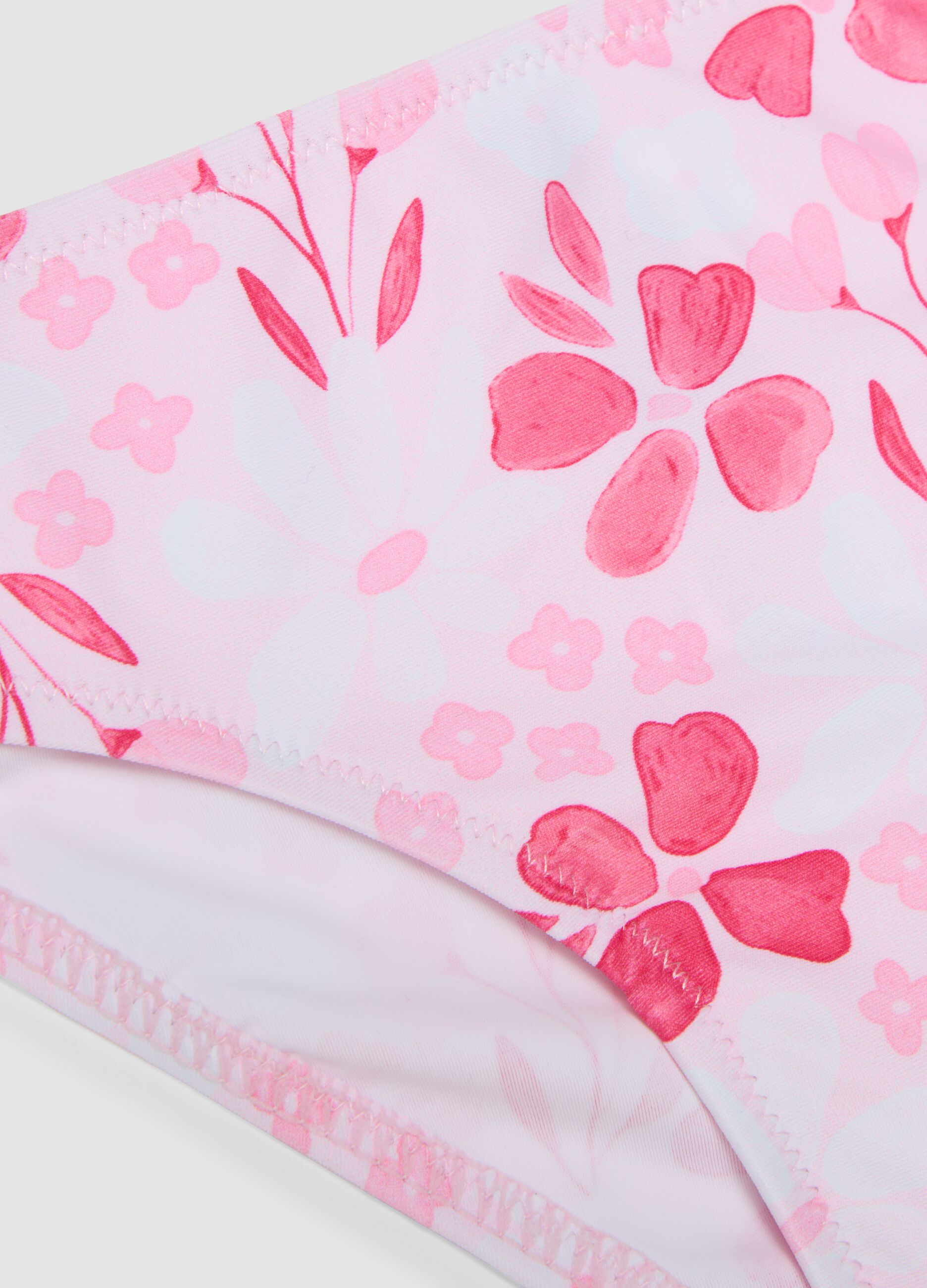 Pink stretch bikini with frills