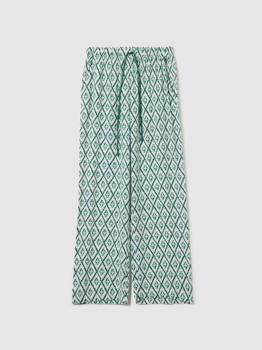 Viscose pyjama trousers with ikat print_4