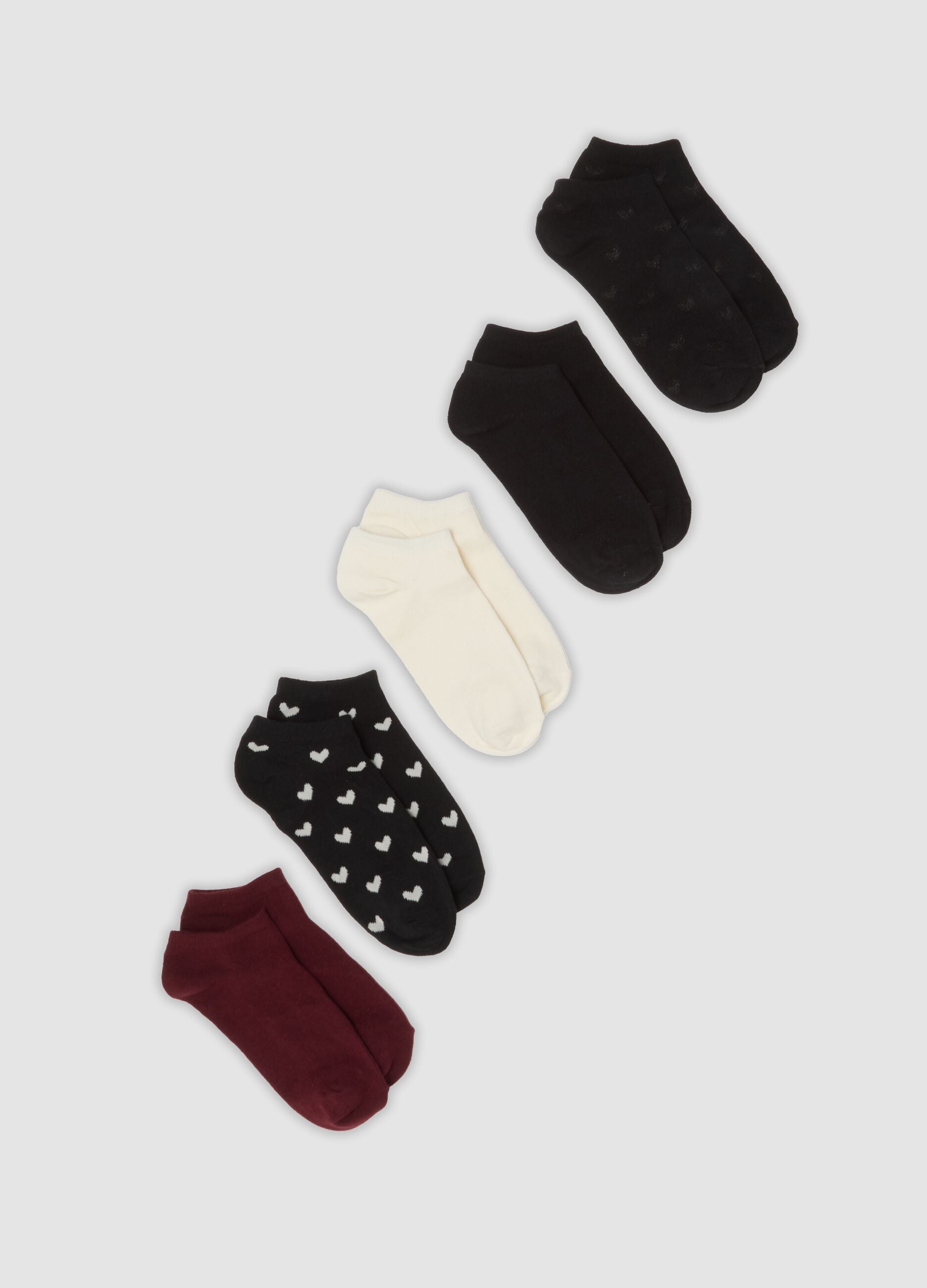 Five-pack of multicolour short socks in organic cotton blend