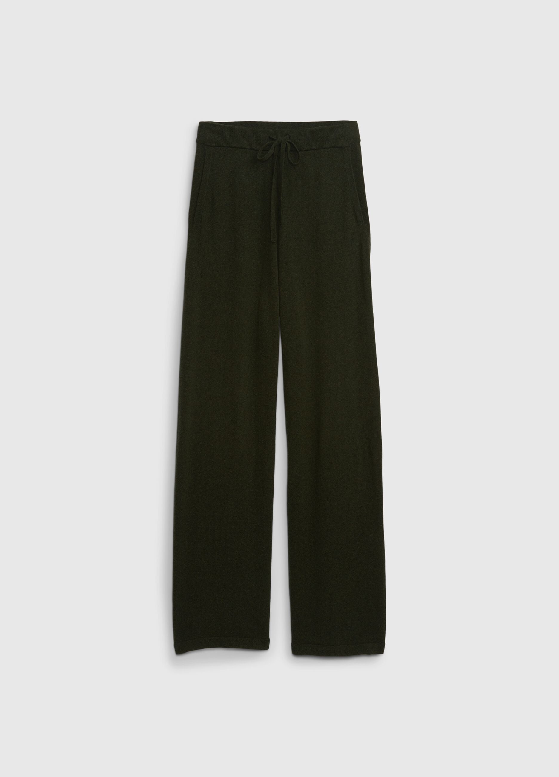 Joggers wide leg in maglia con coulisse