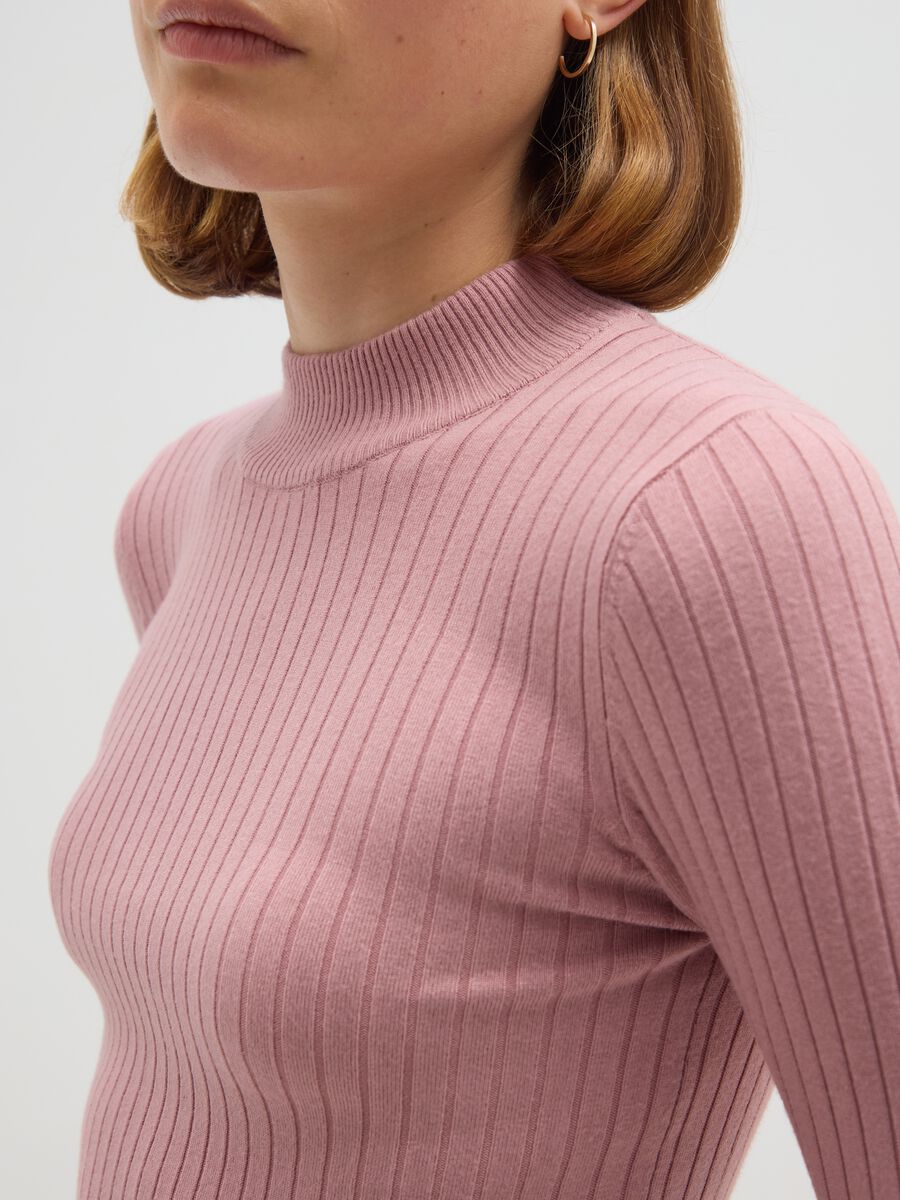 Pink Viscose Blend Pullover_3