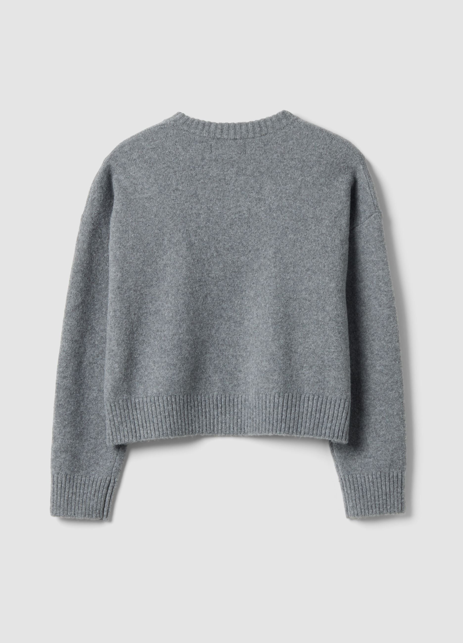 Maglia grigia in tessuto elasticizzato con motivo a stelle over fit