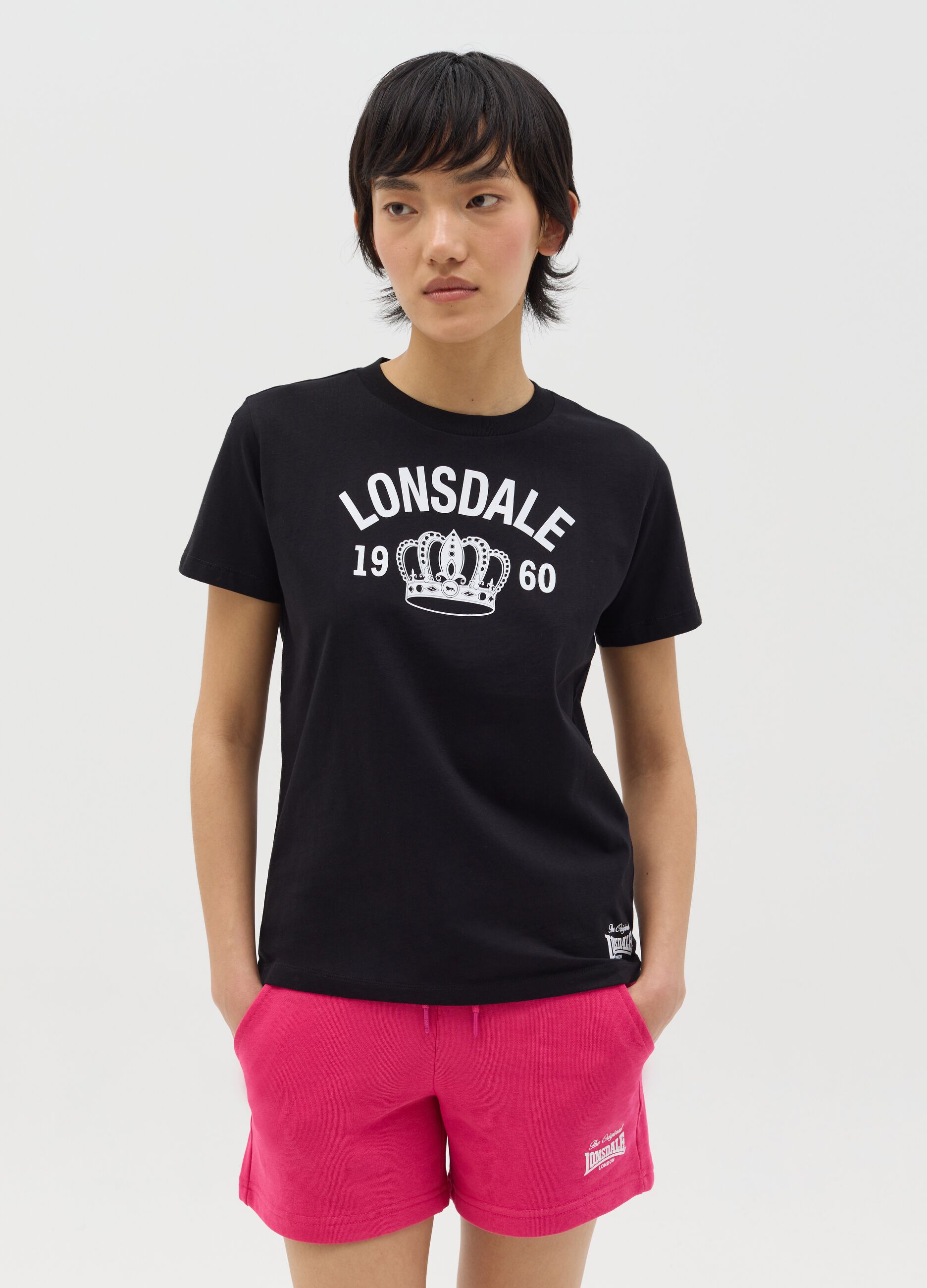 Cotton T-shirt with logo print