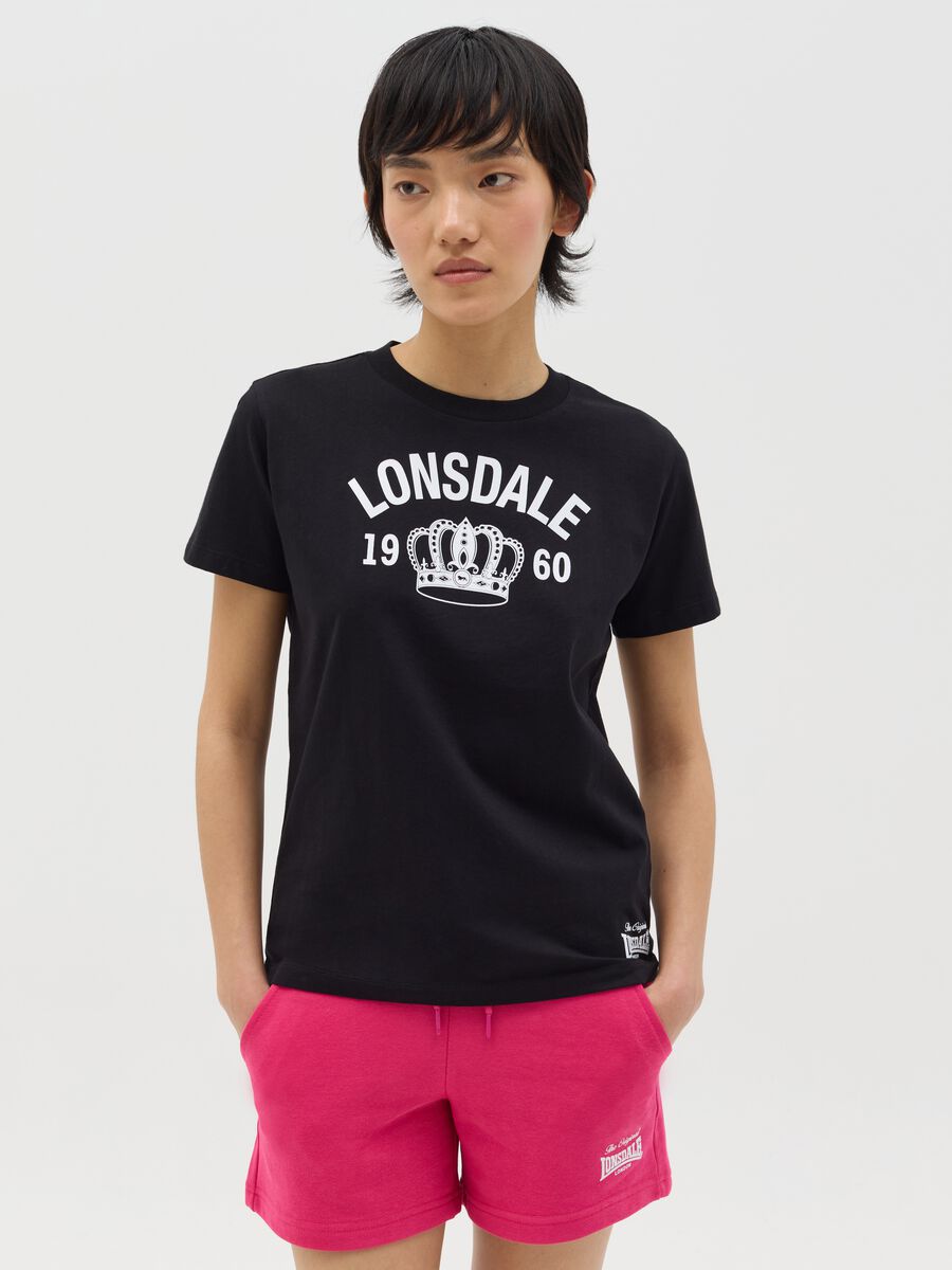 Cotton T-shirt with logo print_0