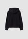Felpa nera in puro cotone organico con cappuccio e stampa stella regular fit_2