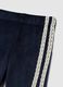 Girls' blue velour treggings with lace flare fit_2
