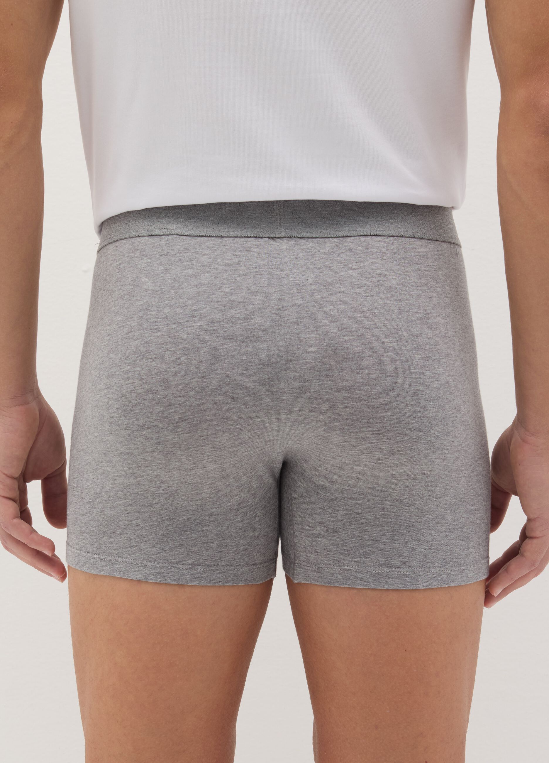Midi boxer shorts in stretch cotton