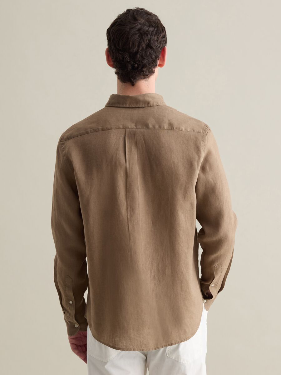 Brown shirt in 100% linen_3
