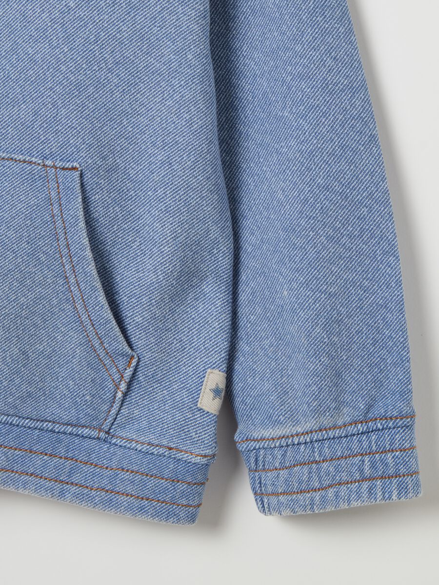 Denim-effect cotton hoodie_3